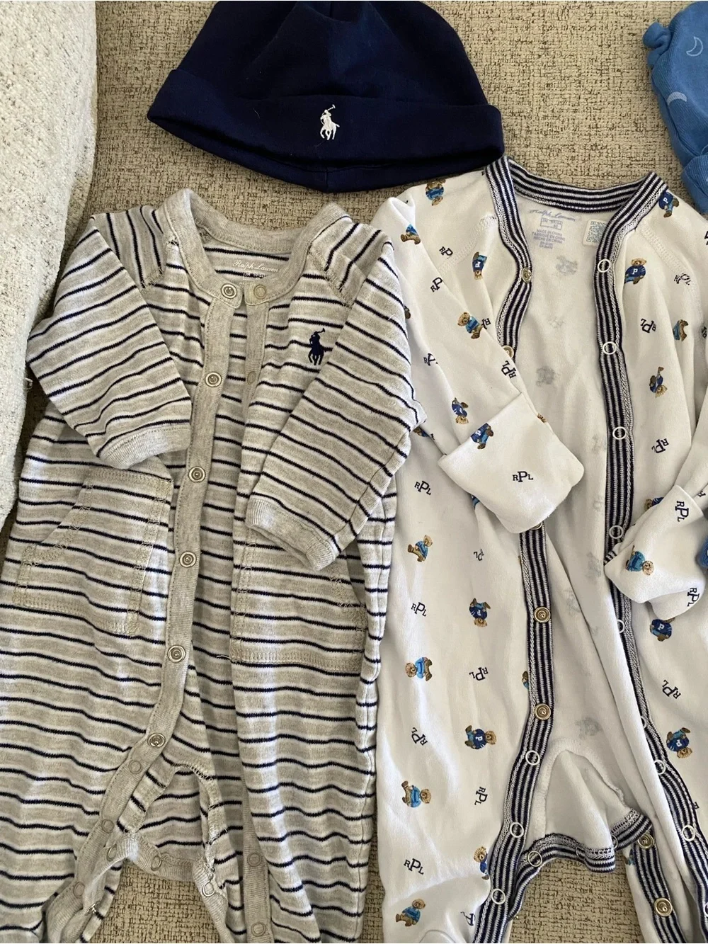 Ralph Lauren & Baby Gap Footed One-Piece and Hats BUNDLE
